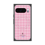プレミアムスクエアケース with Pixelsnap［ Houndstooth Pattern Pink with LANVIN en Bleu logo- ランバン 千鳥格子柄 ピンク ］