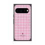 プレミアムスクエアケース with Pixelsnap［ Houndstooth Pattern Pink with LANVIN en Bleu logo- ランバン 千鳥格子柄 ピンク ］