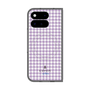 プレミアムスクエアケース with Pixelsnap［ Houndstooth Pattern Purple -with LANVIN en Bleu logo ランバン 千鳥格子柄 パープル ］