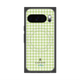 プレミアムスクエアケース with Pixelsnap［ Houndstooth Pattern Green with LANVIN en Bleu logo- ランバン 千鳥格子柄 グリーン ］