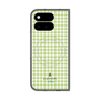プレミアムスクエアケース with Pixelsnap［ Houndstooth Pattern Green with LANVIN en Bleu logo- ランバン 千鳥格子柄 グリーン ］