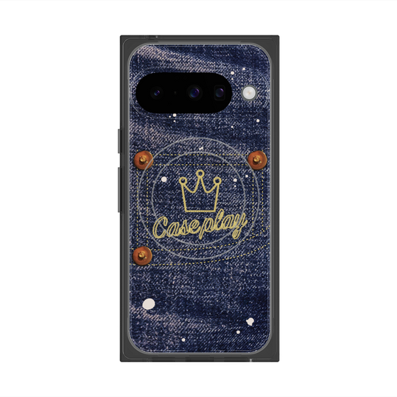 プレミアムスクエアケース with Pixelsnap［ Denim Used Jeans - デニム・ユーズド・ジーンズ ］