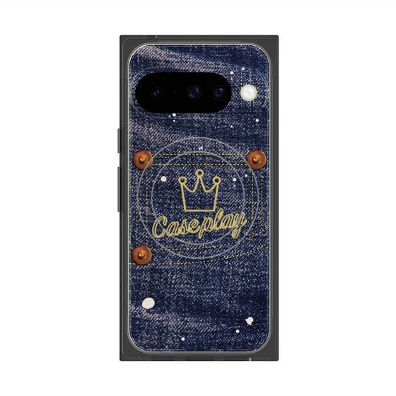 プレミアムスクエアケース with Pixelsnap［ Denim Used Jeans - デニム・ユーズド・ジーンズ ］