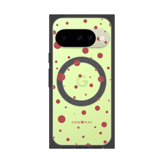 プレミアムスクエアケース with Pixelsnap［ Dippin dots Red - ディッピンドッツ レッド ］