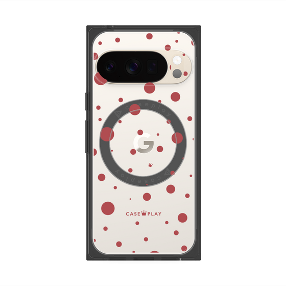 プレミアムスクエアケース with Pixelsnap［ Dippin dots Red - ディッピンドッツ レッド ］