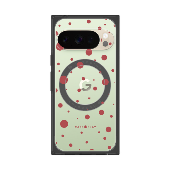 プレミアムスクエアケース with Pixelsnap［ Dippin dots Red - ディッピンドッツ レッド ］