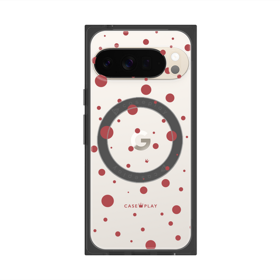プレミアムスクエアケース with Pixelsnap［ Dippin dots Red - ディッピンドッツ レッド ］