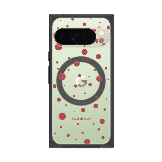 プレミアムスクエアケース with Pixelsnap［ Dippin dots Red - ディッピンドッツ レッド ］
