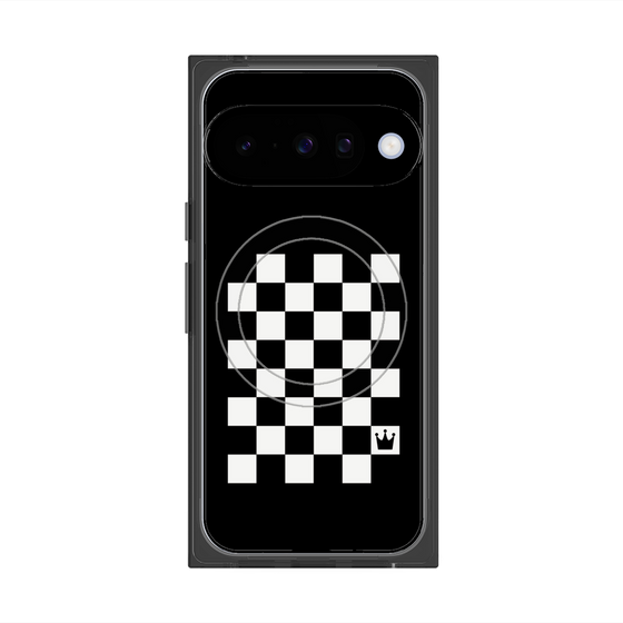 プレミアムスクエアケース with Pixelsnap［ Racing checkered flag - レーシングチェッカーフラッグ ］