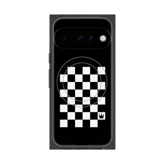 プレミアムスクエアケース with Pixelsnap［ Racing checkered flag - レーシングチェッカーフラッグ ］