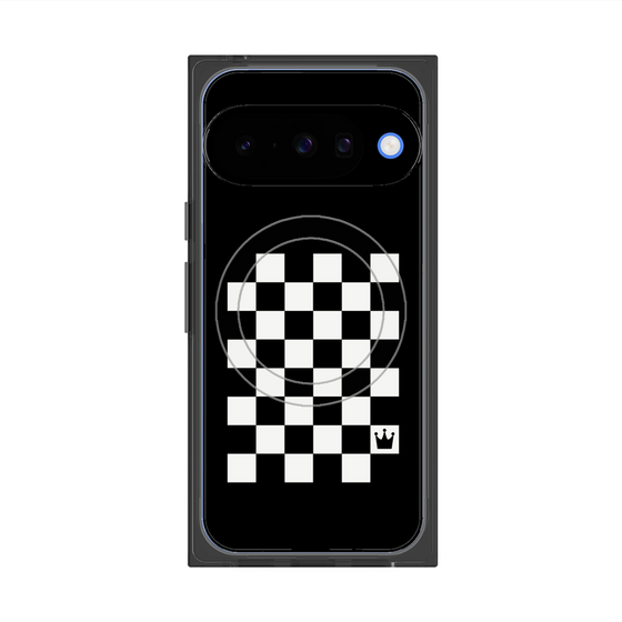 プレミアムスクエアケース with Pixelsnap［ Racing checkered flag - レーシングチェッカーフラッグ ］