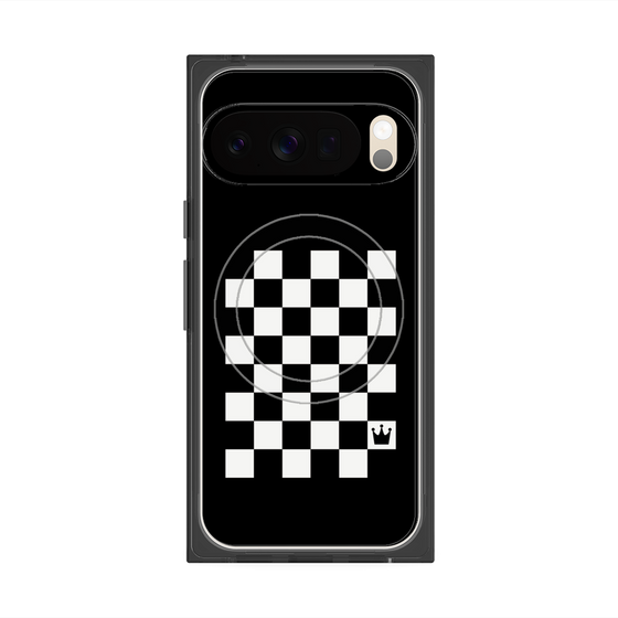 プレミアムスクエアケース with Pixelsnap［ Racing checkered flag - レーシングチェッカーフラッグ ］