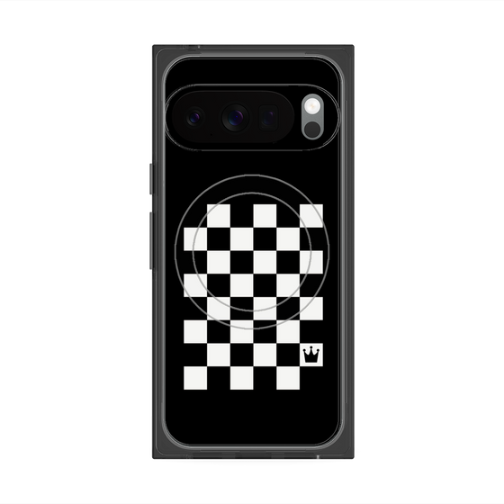 プレミアムスクエアケース with Pixelsnap［ Racing checkered flag - レーシングチェッカーフラッグ ］