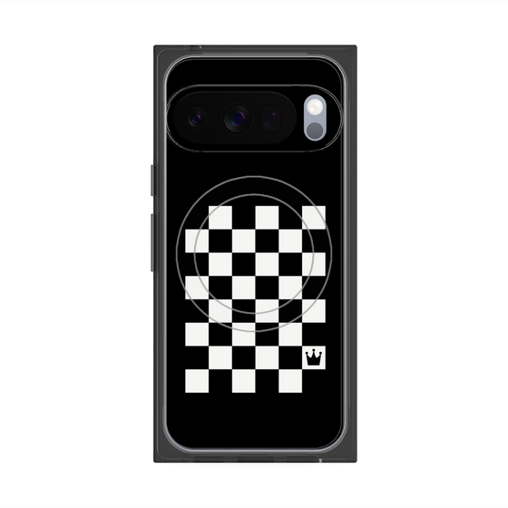 プレミアムスクエアケース with Pixelsnap［ Racing checkered flag - レーシングチェッカーフラッグ ］