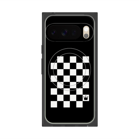 プレミアムスクエアケース with Pixelsnap［ Racing checkered flag - レーシングチェッカーフラッグ ］