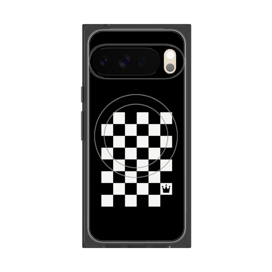 プレミアムスクエアケース with Pixelsnap［ Racing checkered flag - レーシングチェッカーフラッグ ］