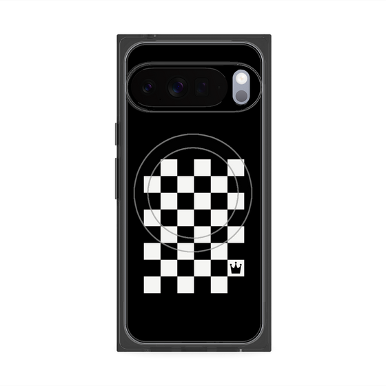 プレミアムスクエアケース with Pixelsnap［ Racing checkered flag - レーシングチェッカーフラッグ ］