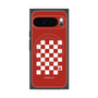 プレミアムスクエアケース with Pixelsnap［ Racing checkered flag Red - レーシングチェッカーフラッグ レッド ］