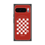 プレミアムスクエアケース with Pixelsnap［ Racing checkered flag Red - レーシングチェッカーフラッグ レッド ］