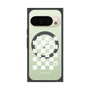 プレミアムスクエアケース with Pixelsnap［ Racing checkered flag White - レーシングチェッカーフラッグ ホワイト ］