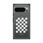 プレミアムスクエアケース with Pixelsnap［ Racing checkered flag White - レーシングチェッカーフラッグ ホワイト ］