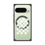 プレミアムスクエアケース with Pixelsnap［ Racing checkered flag White - レーシングチェッカーフラッグ ホワイト ］