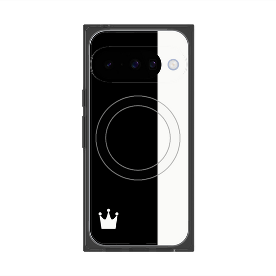 プレミアムスクエアケース with Pixelsnap［ CASEPLAY Bi-Colors Black & White - ケースプレイ・バイカラー ブラック＆ホワイト ］