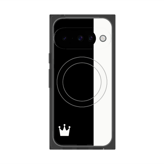 プレミアムスクエアケース with Pixelsnap［ CASEPLAY Bi-Colors Black & White - ケースプレイ・バイカラー ブラック＆ホワイト ］
