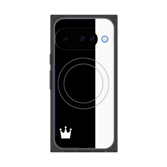 プレミアムスクエアケース with Pixelsnap［ CASEPLAY Bi-Colors Black & White - ケースプレイ・バイカラー ブラック＆ホワイト ］