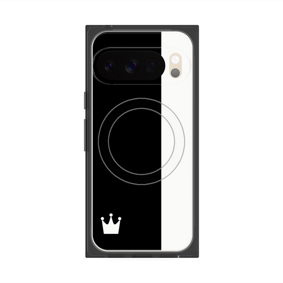 プレミアムスクエアケース with Pixelsnap［ CASEPLAY Bi-Colors Black & White - ケースプレイ・バイカラー ブラック＆ホワイト ］