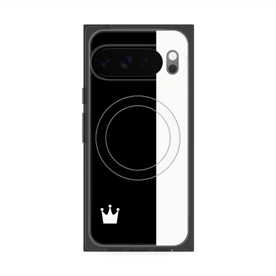 プレミアムスクエアケース with Pixelsnap［ CASEPLAY Bi-Colors Black & White - ケースプレイ・バイカラー ブラック＆ホワイト ］