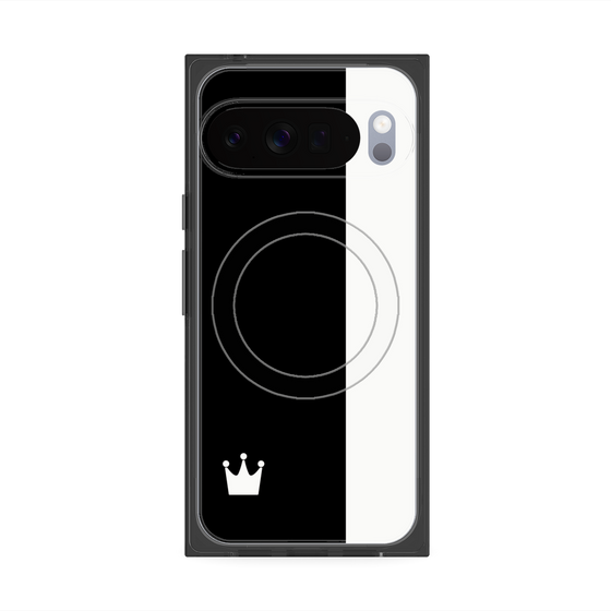 プレミアムスクエアケース with Pixelsnap［ CASEPLAY Bi-Colors Black & White - ケースプレイ・バイカラー ブラック＆ホワイト ］