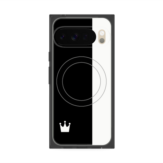 プレミアムスクエアケース with Pixelsnap［ CASEPLAY Bi-Colors Black & White - ケースプレイ・バイカラー ブラック＆ホワイト ］