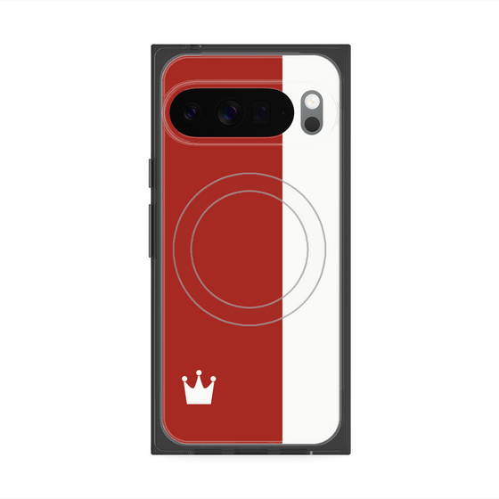 プレミアムスクエアケース with Pixelsnap［ CASEPLAY Bi-Colors Red & White - ケースプレイ・バイカラー レッド＆ホワイト ］