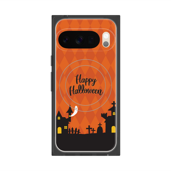 プレミアムスクエアケース with Pixelsnap［ Halloween World - Orange ］