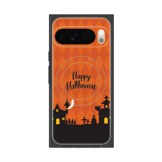 プレミアムスクエアケース with Pixelsnap［ Halloween World - Orange ］