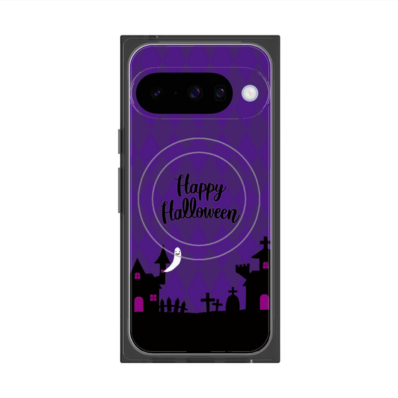 プレミアムスクエアケース with Pixelsnap［ Halloween World - Purple ］