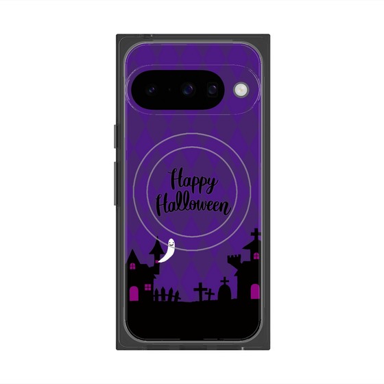 プレミアムスクエアケース with Pixelsnap［ Halloween World - Purple ］
