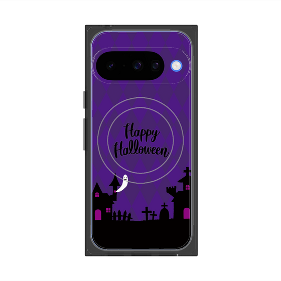 プレミアムスクエアケース with Pixelsnap［ Halloween World - Purple ］