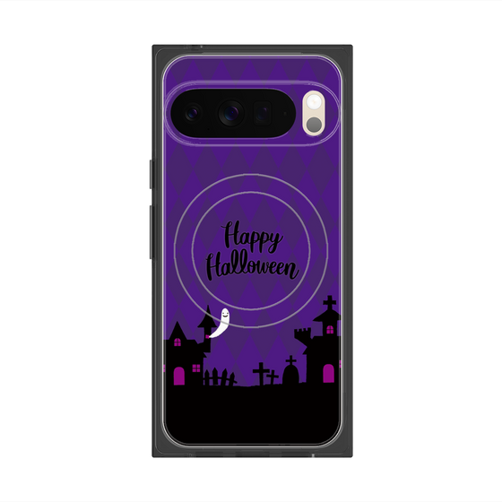 プレミアムスクエアケース with Pixelsnap［ Halloween World - Purple ］