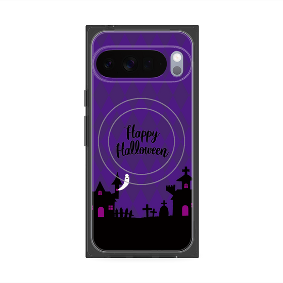 プレミアムスクエアケース with Pixelsnap［ Halloween World - Purple ］