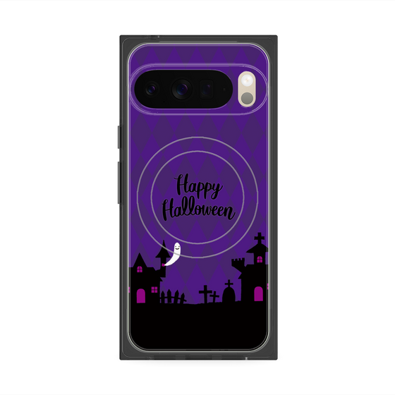 プレミアムスクエアケース with Pixelsnap［ Halloween World - Purple ］