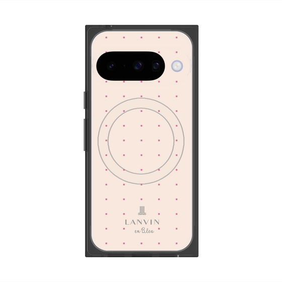 プレミアムスクエアケース with Pixelsnap［ LANVIN en Bleu Tiny dots Pink - ランバン ドット ピンク ］