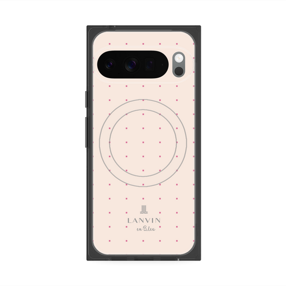 プレミアムスクエアケース with Pixelsnap［ LANVIN en Bleu Tiny dots Pink - ランバン ドット ピンク ］