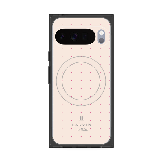 プレミアムスクエアケース with Pixelsnap［ LANVIN en Bleu Tiny dots Pink - ランバン ドット ピンク ］
