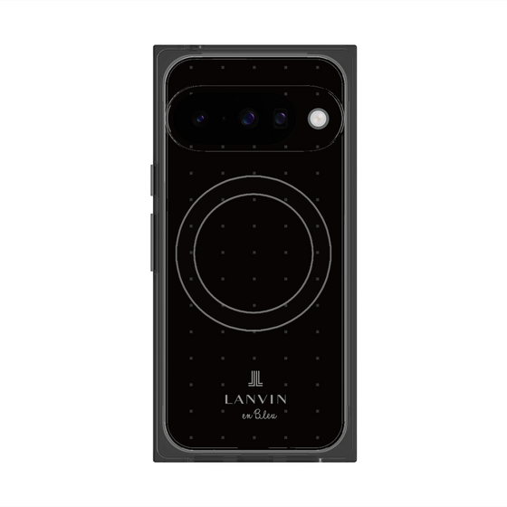 プレミアムスクエアケース with Pixelsnap［ LANVIN en Bleu Tiny dots Black - ランバン ドット ブラック ］