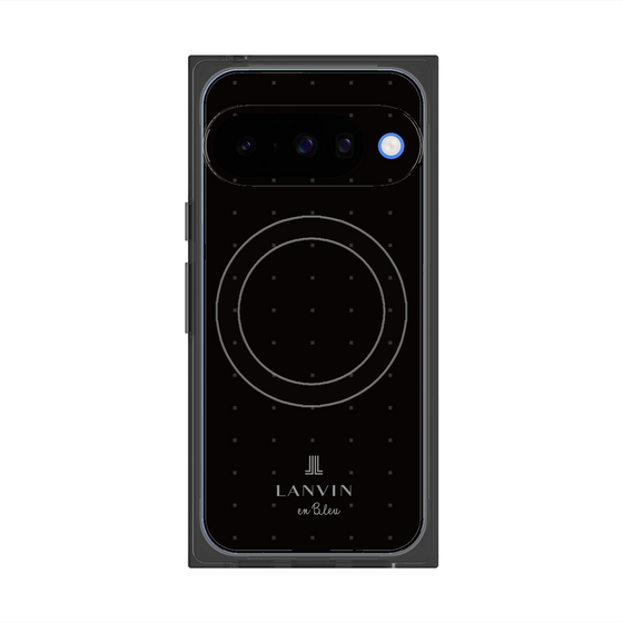 プレミアムスクエアケース with Pixelsnap［ LANVIN en Bleu Tiny dots Black - ランバン ドット ブラック ］