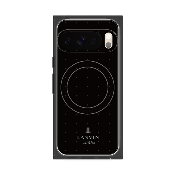 プレミアムスクエアケース with Pixelsnap［ LANVIN en Bleu Tiny dots Black - ランバン ドット ブラック ］