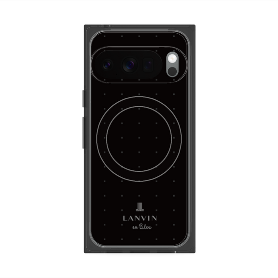 プレミアムスクエアケース with Pixelsnap［ LANVIN en Bleu Tiny dots Black - ランバン ドット ブラック ］