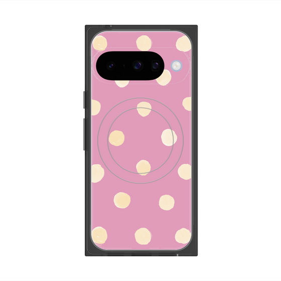 プレミアムスクエアケース with Pixelsnap［ 水彩ドット・レトロカラー - Pink ］